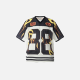 Streetwear Flame Graphic Mesh Jersey Sport T-Shirt
