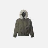 American Wool Collar Faux Furr Hooded Padded Jacket