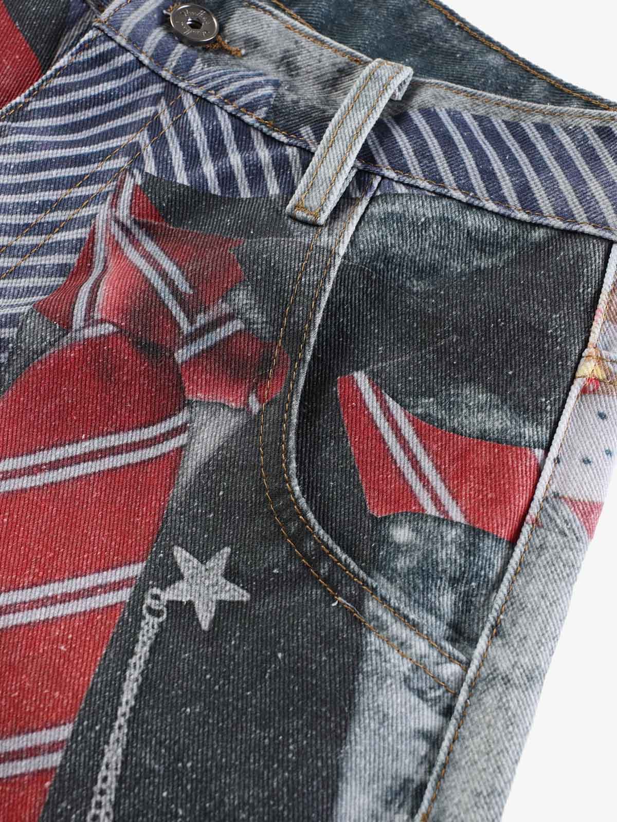 3D Tie Graphic Jeans; Photo Color / S, Photo Color / M, Photo Color / L, Photo Color / XL