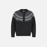 Flattering Tribal Totem Jacquard Knit Round neck Cardigan