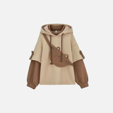 Streetwear Cozy Bear Patchwork Oversize Hoodie