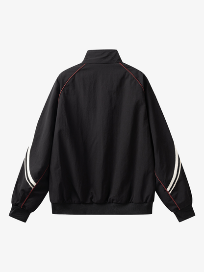 Contrast Stripe Embroidered Track Jacket