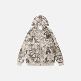 Graffiti Graphic Zip-up Hoodie