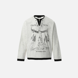 Effortless Fake Two Pieces Graffiti Print Long Sleeve T-Shirt