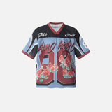 Insulated Mesh Oversized Floral Graphic Sport T-Shirt