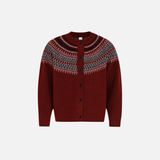 Flattering Tribal Totem Jacquard Knit Round neck Cardigan