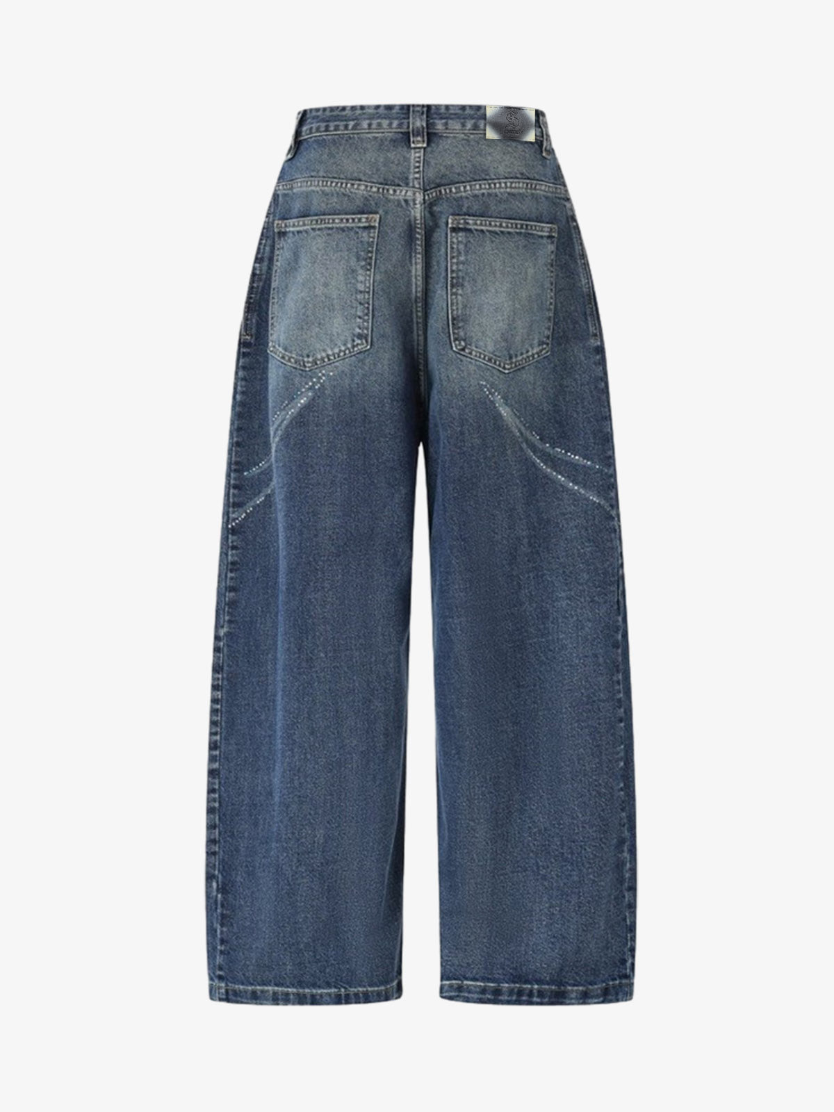 All-Over Rhinestone Embellished Jeans; Blue / S, Blue / M, Blue / L, Blue / XL, Blue / 2XL
