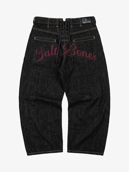 Pirate Skull Heavyweight Black Raw Denim Jeans; Basic Black / S, Basic Black / M, Basic Black / L, Basic Black / XL, Basic Black / 2XL