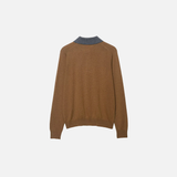 Effortless Argyle Plaid Knitted Polo Sweater