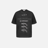 Trendy Grunge Hip Hop Graphic Printed Washed T-Shirt