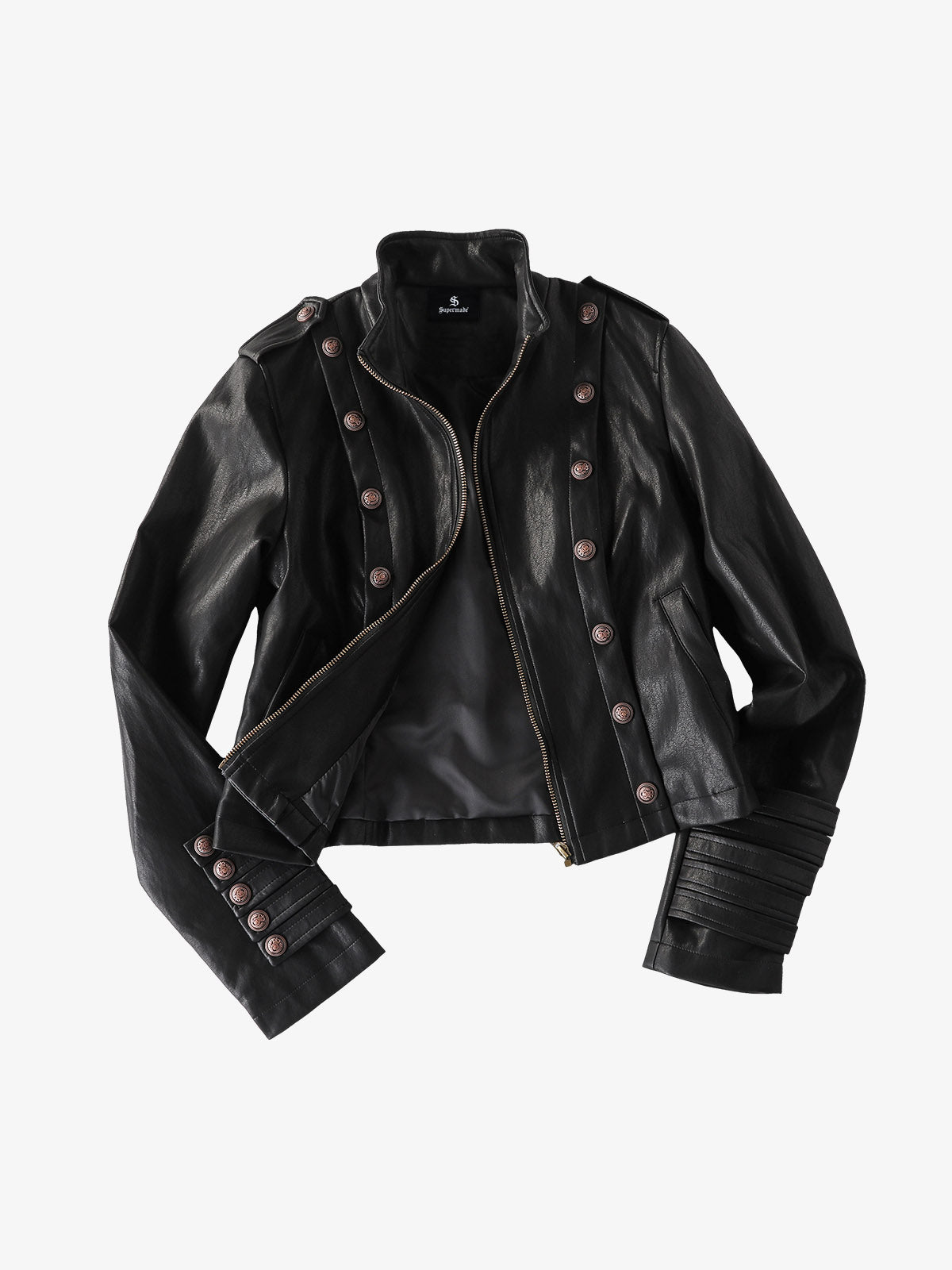 Napoleon Faux Leather Jacket; Black / S, Black / M, Black / L