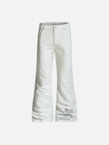 Streetwear Flare Embroidered Abstract Knight Jeans