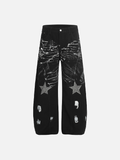 Unique Graffiti Paint Splatter Loose Wide-Leg Jeans