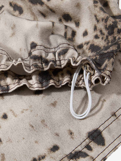 Leopard Patchwork Workwear Jeans; Apricot / S, Apricot / M, Apricot / L, Apricot / XL, Apricot / 2XL