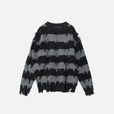 Striped Distressed Vintage Sweater