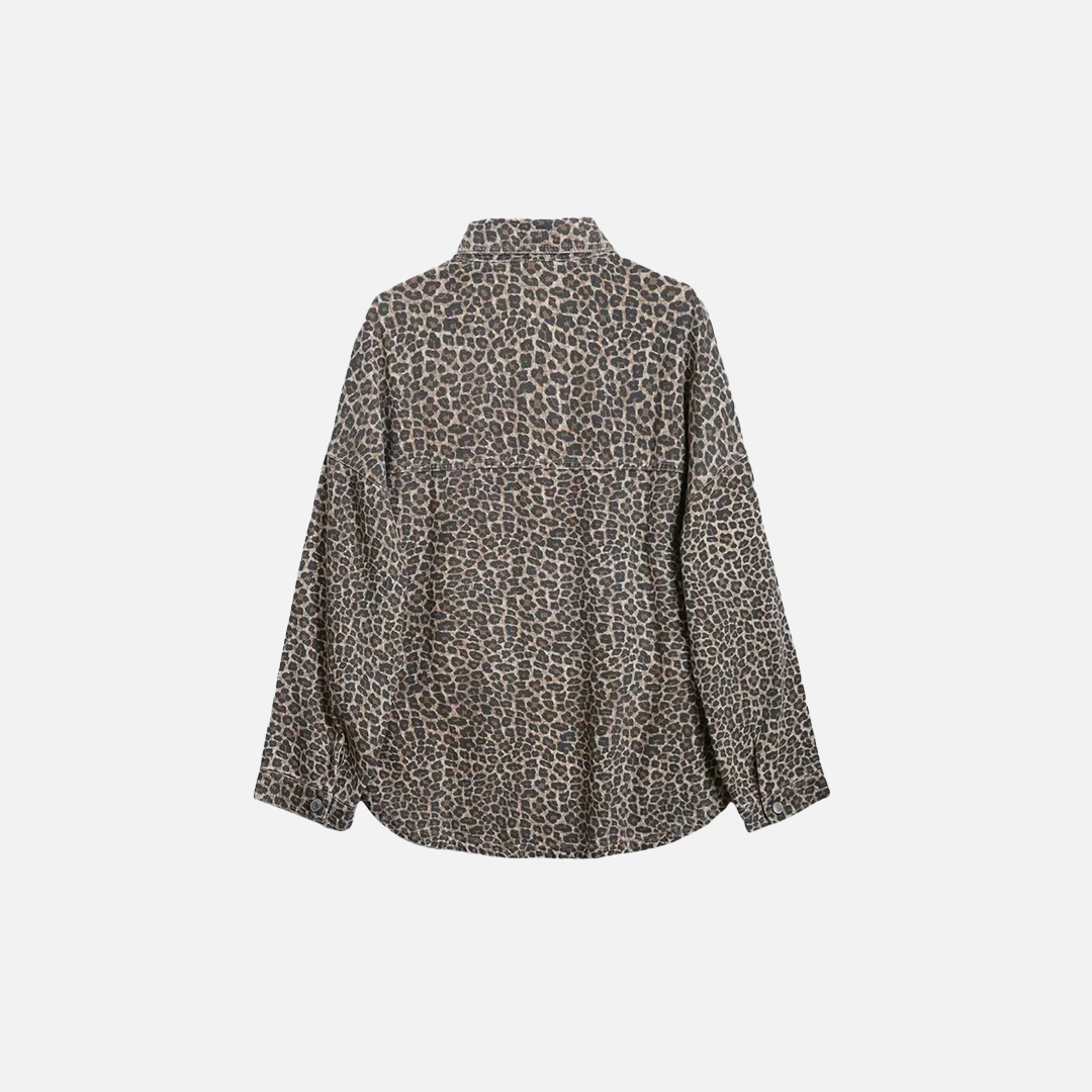 Trendy Leopard Style Long Sleeve Shirt