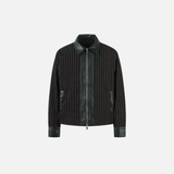 Crocodile Pattern Punk Style Stripe Leather Jacket