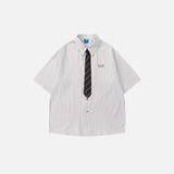 Fashionable Japanese Varsity Style Button-Up Shirt