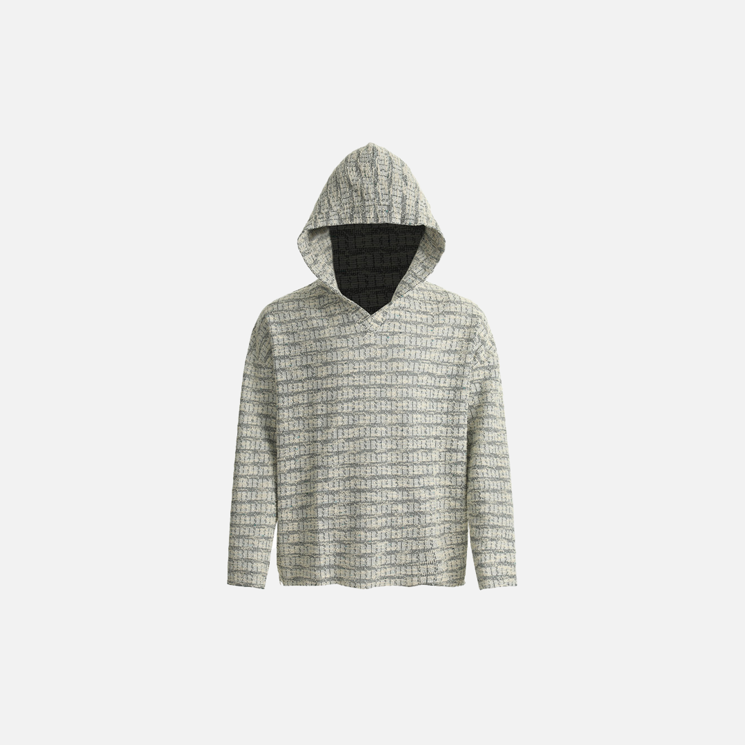 Y2K Stylish Retro Striped Knit Hooded Sweatshirt