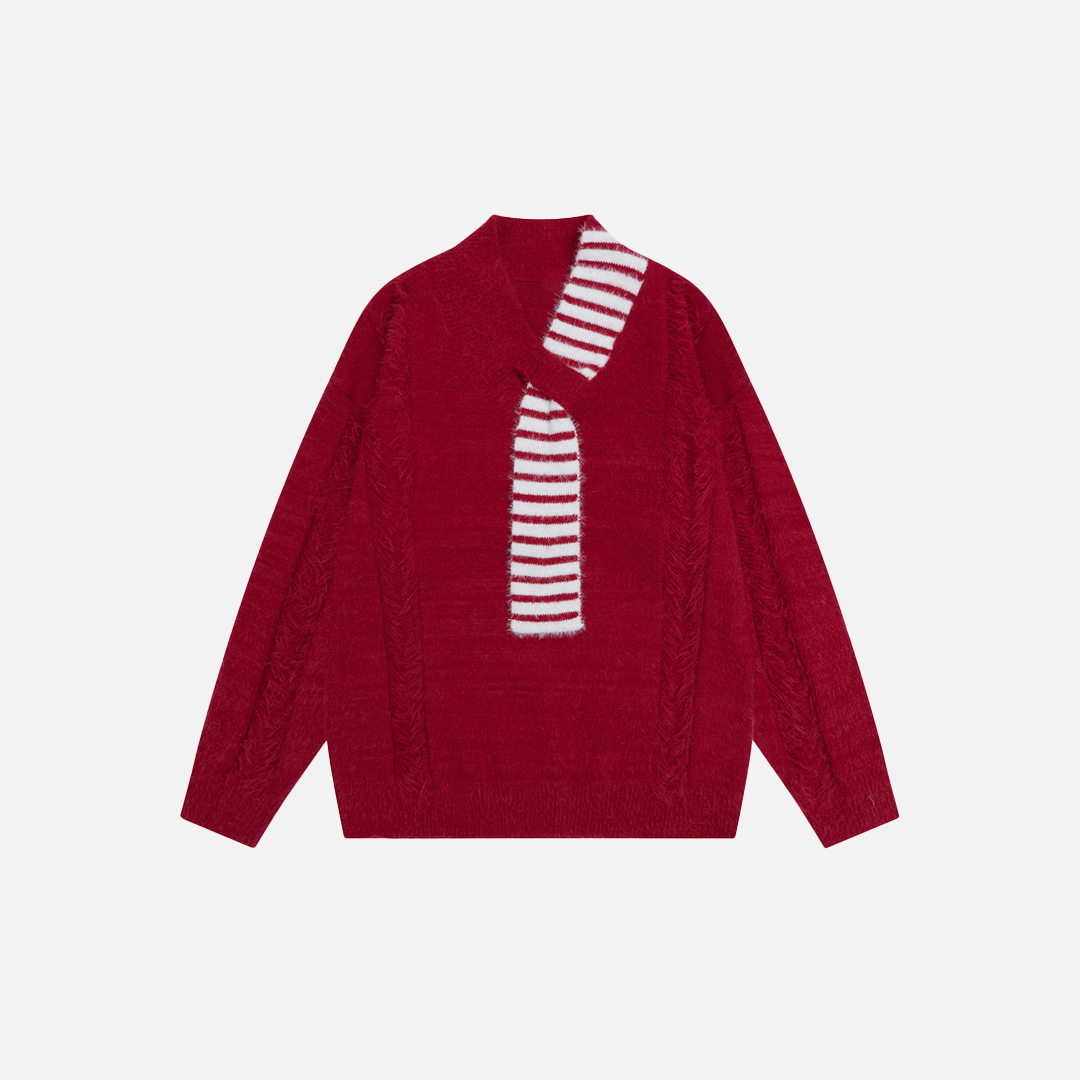 Y2K Stylish Loose Tassel V-Neck Sweater