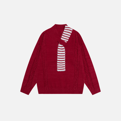 Y2K Stylish Loose Tassel V-Neck Sweater