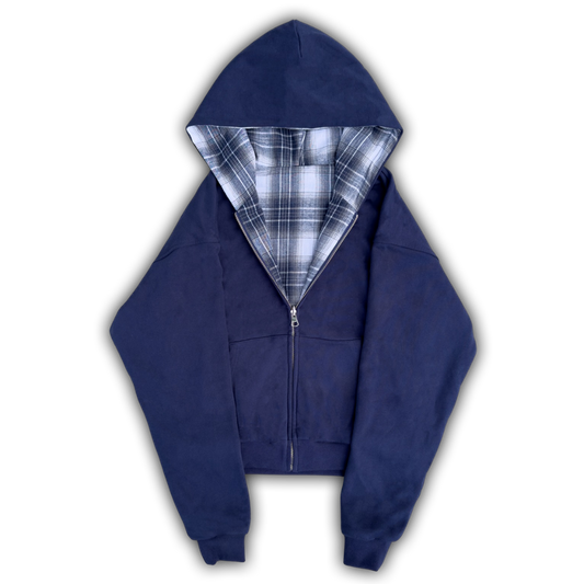 Reversible Plaid Zip Hoodie