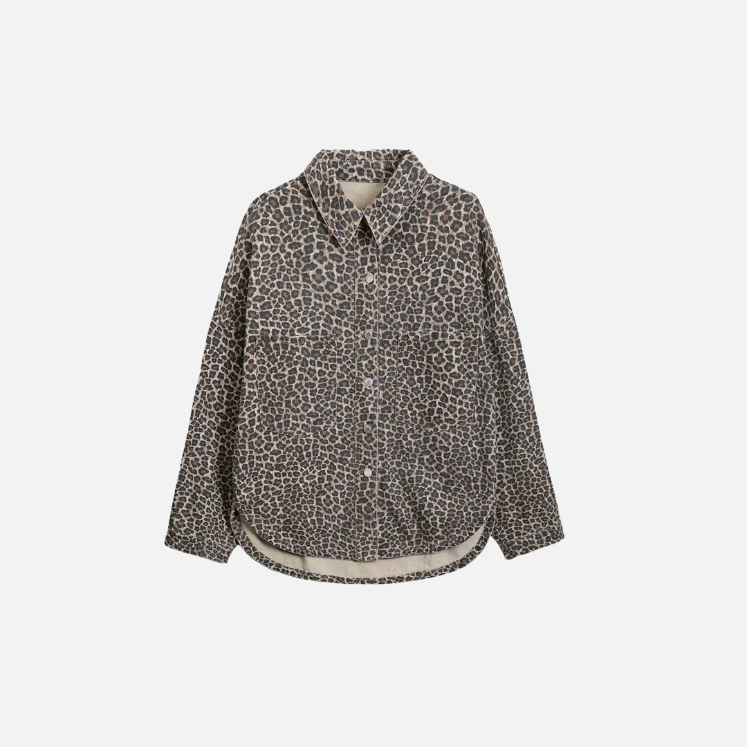 Trendy Leopard Style Long Sleeve Shirt