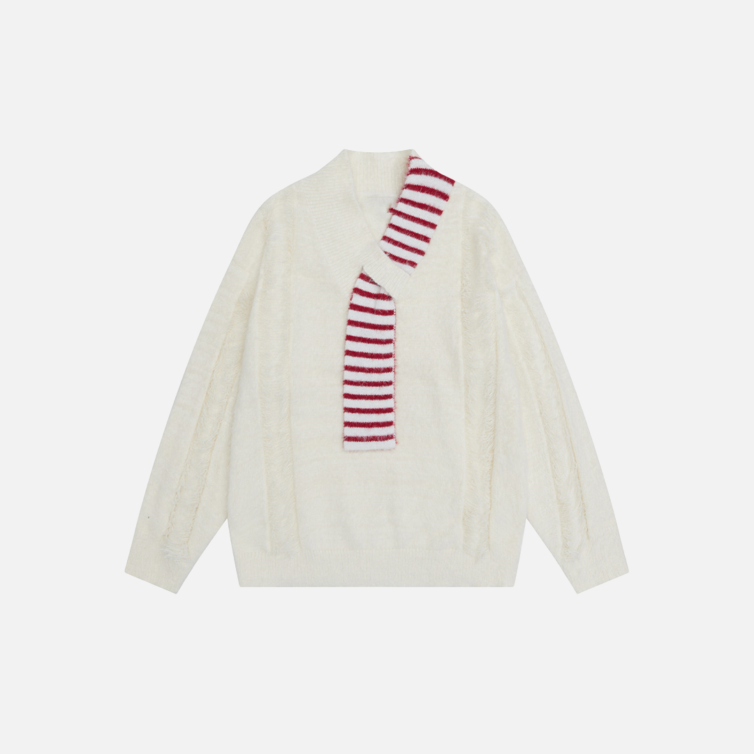 Y2K Stylish Loose Tassel V-Neck Sweater