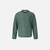 Retro Striped Loose Crewneck Long Sleeve T-Shirt