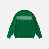 American Style Spray Painted Round Neck Sweater