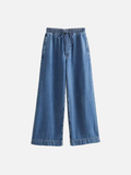 Versatile Lace-Up High Waist Denim Jeans