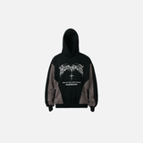 Streetwear Grunge Patchwork Suede Hoodie