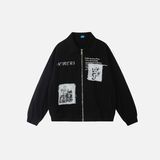 Streetwear Oversized Vintage Hip Hop Graphic Zipper Jacket