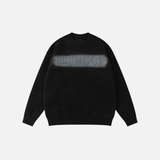 American Style Spray Painted Round Neck Sweater
