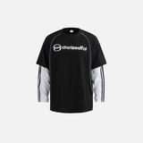Streetwear Colorblock Long Sleeve Letter Print T-Shirt