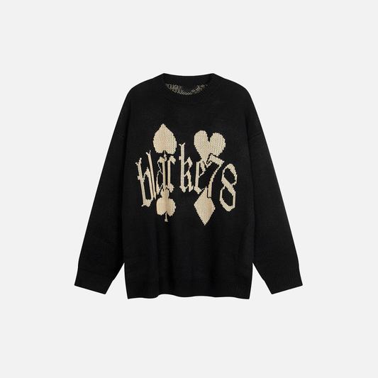 Cozy Oversized Letter Embroidered Sweater