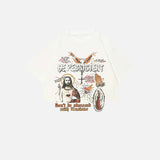 Casual Printed Graphic White Cotton T-Shirt
