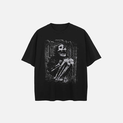Grunge Skeleton Graphic T-Shirt