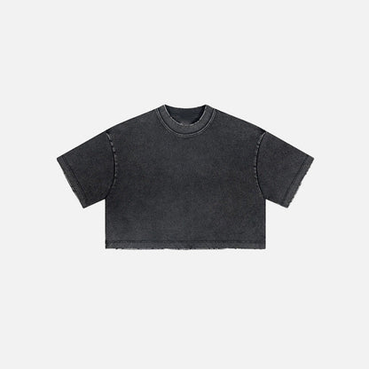Women's Washed Stitching Crop Top