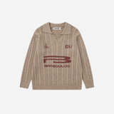 Men Cozy Oversized Letter Print Casual Sweater
