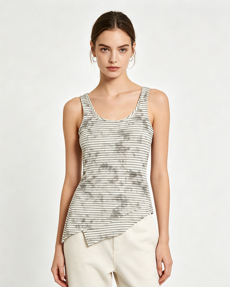 Fitted Asymmetrical Hem Tank Top