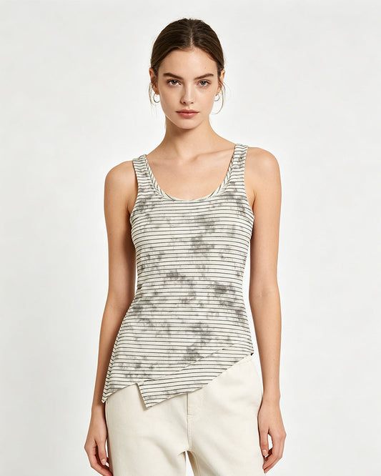 Fitted Asymmetrical Hem Tank Top