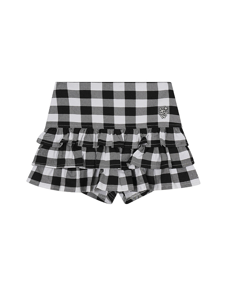 Tiered Plaid Skort