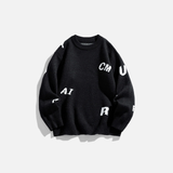 Cozy Letter Print Knitted Casual Sweater