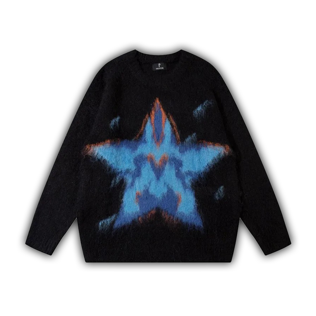 Watercolor Star Knit White