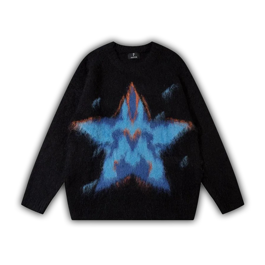 Watercolor Star Knit Black