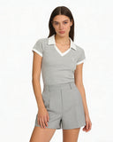 Sporty V-Neck Polo Top