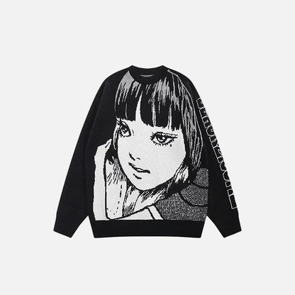 Retro Anime Knitted Sweater