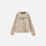 Front view of the khaki Limitless Reverie Sweatshirt in a gray background