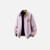Trendy Fashionable Embroidered Suede Plaid Jacket